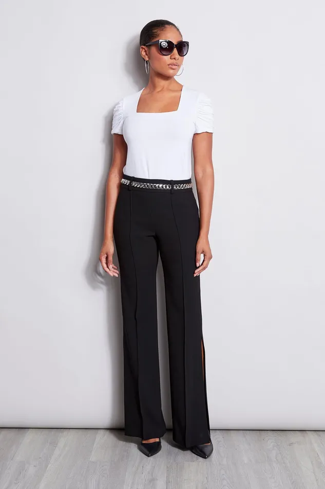 Knits and Sweaters Women Elie Tahari Puff Sleeve Square Neck Knit WHITE