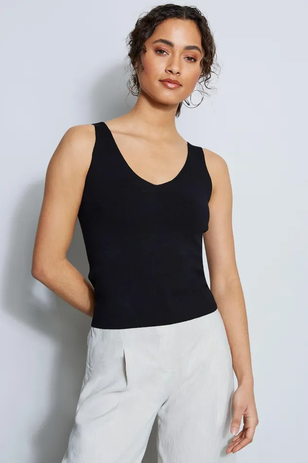 Knits and Sweaters Women Elie Tahari Venus V Neck Sweater Black