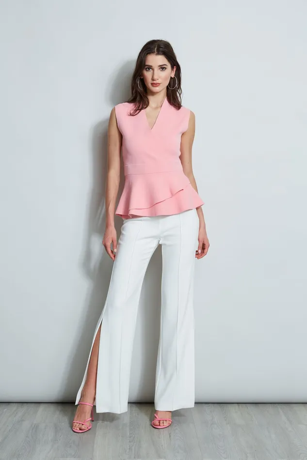 Knits and Sweaters Women Elie Tahari Wrap Peplum Sweater SOHO PINK