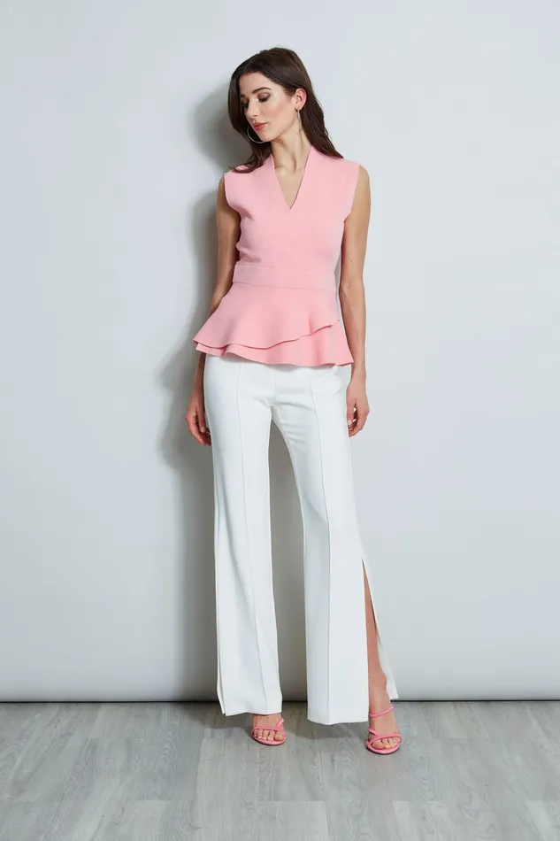 Knits and Sweaters Women Elie Tahari Wrap Peplum Sweater SOHO PINK