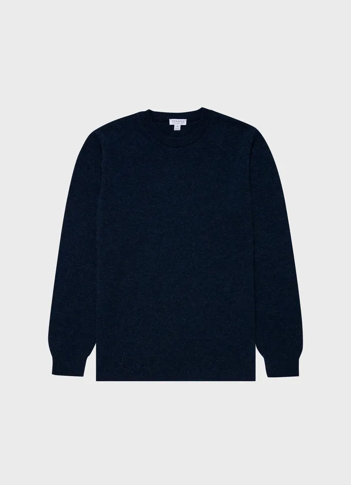 Knitwear Cashmere Crew Neck Jumper Navy Melange ussunspel Men