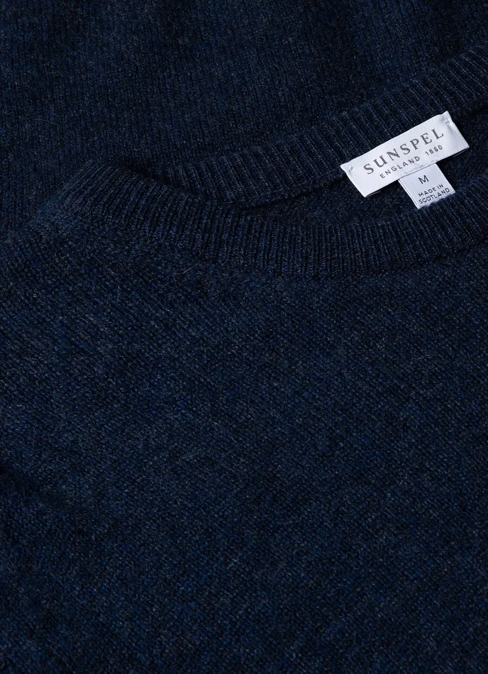 Knitwear Cashmere Crew Neck Jumper Navy Melange ussunspel Men Knitwear Cashmere Crew Neck Jumper Navy Melange ussunspel Men