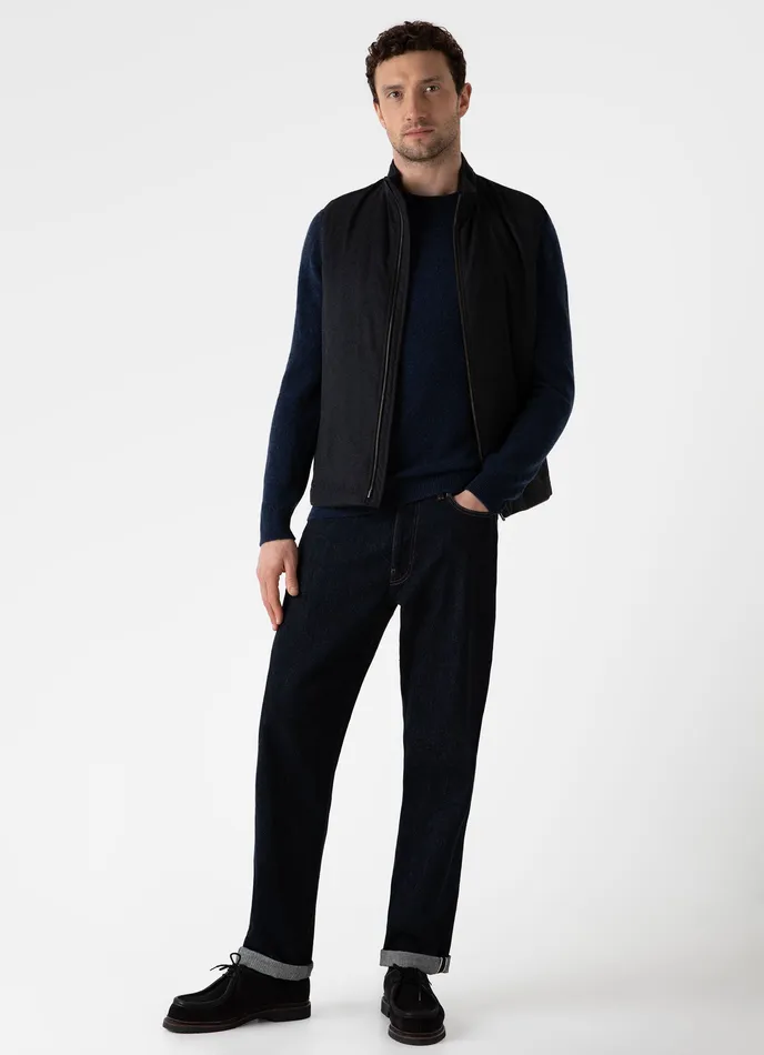 Knitwear Cashmere Crew Neck Jumper Navy Melange ussunspel Men Knitwear Cashmere Crew Neck Jumper Navy Melange ussunspel Men
