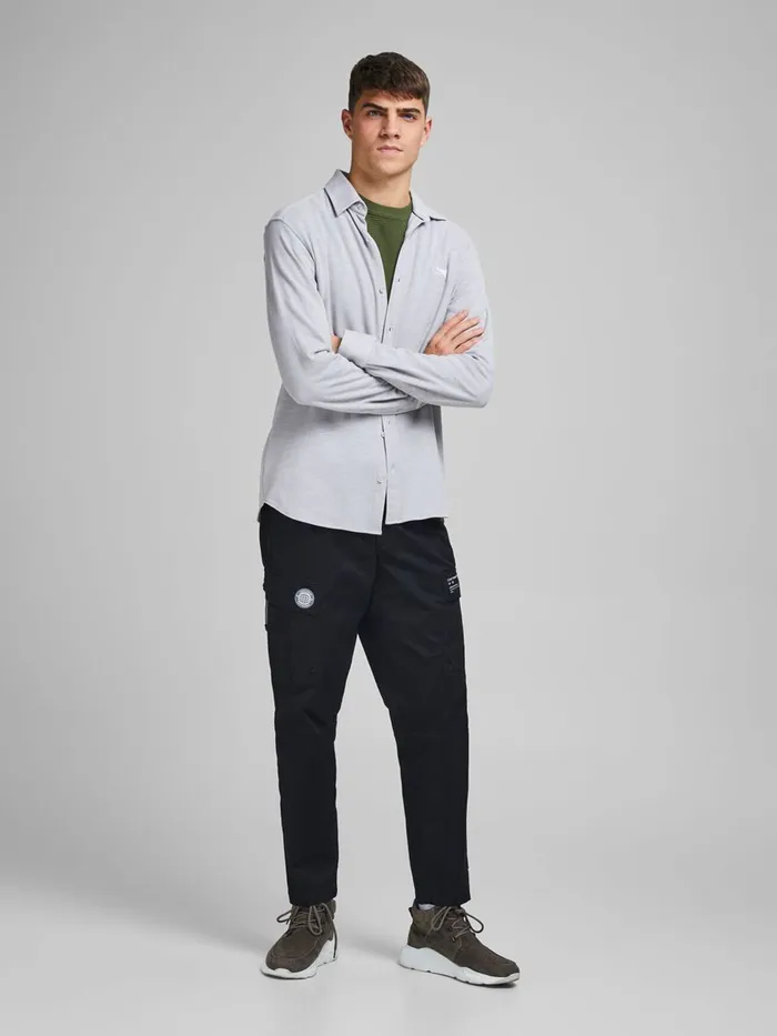 Knitwear JACK and JONES Mens TEXTURED CREW NECK KNITTED PULLOVER Green Rifle Green Gift 4 You