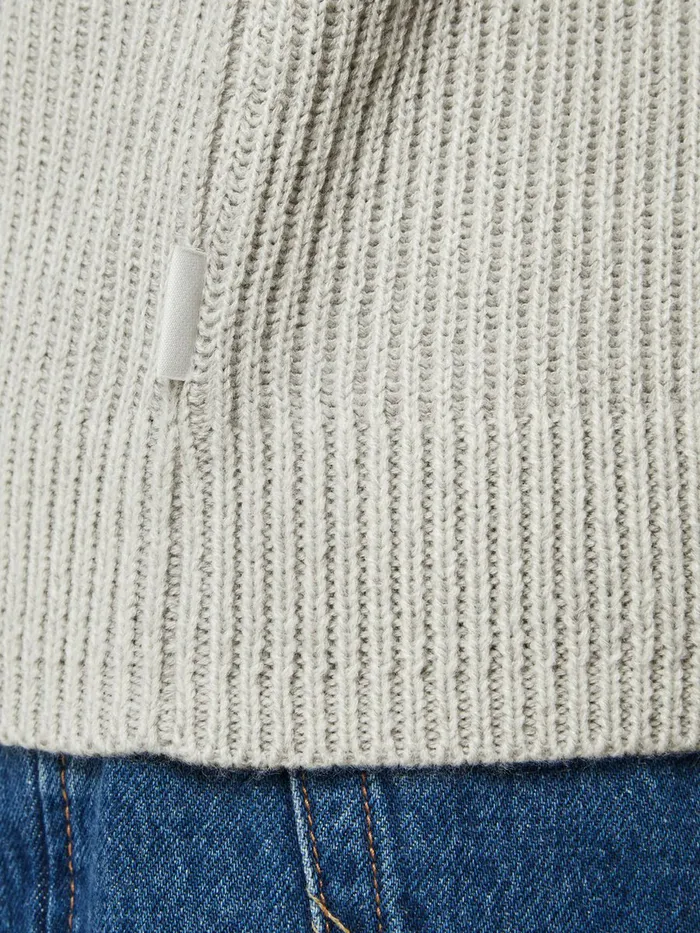 Knitwear JACK and JONES Mens TEXTURED CREW NECK KNITTED PULLOVER White Cloud Dancer For Sale