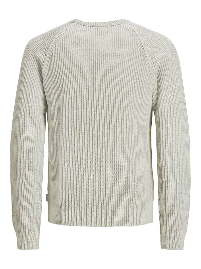 Knitwear JACK and JONES Mens TEXTURED CREW NECK KNITTED PULLOVER White Cloud Dancer For Sale