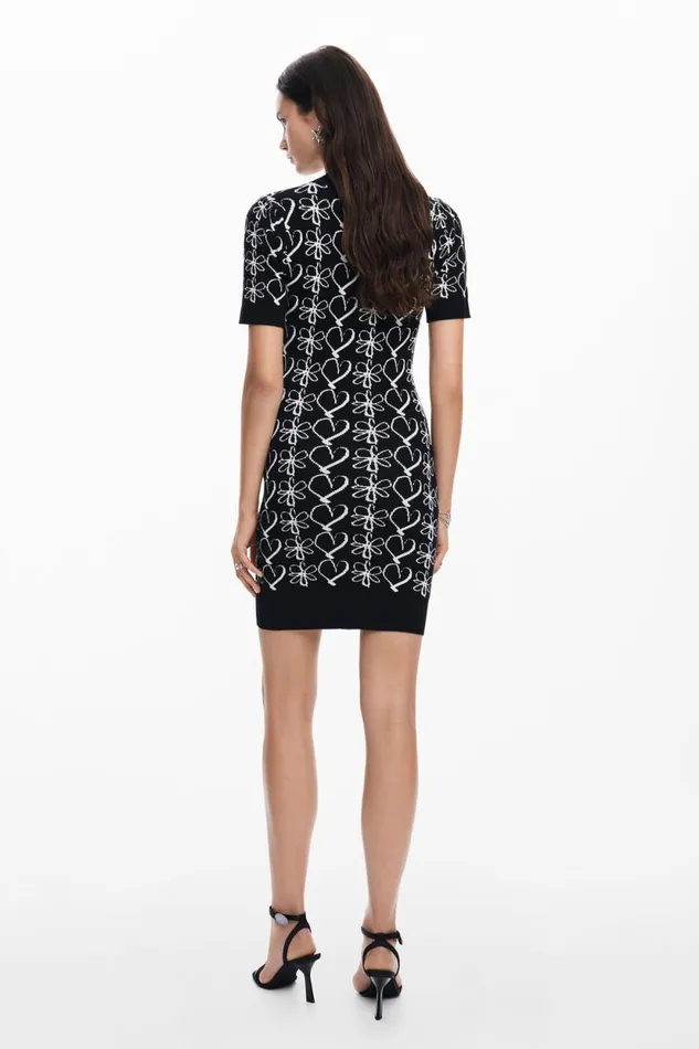 Knitwear Women Desigual Printed Mini Dress M Christian Lacroix Black
