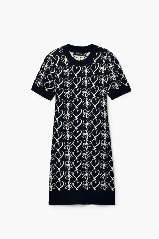 Knitwear Women Desigual Printed Mini Dress M Christian Lacroix Black