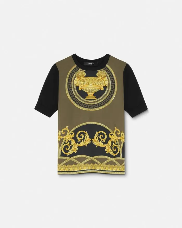 La Coupe Des Dieux Paneled Top Black Women Versace Knitwear