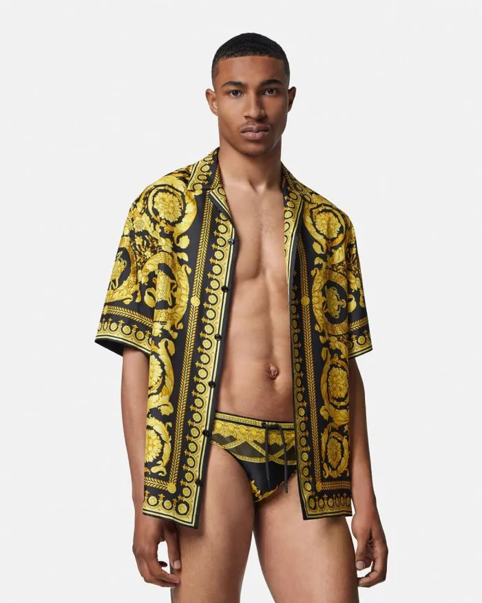 La Coupe Des Dieux Swim Briefs Blackprint Men Versace Swimwear