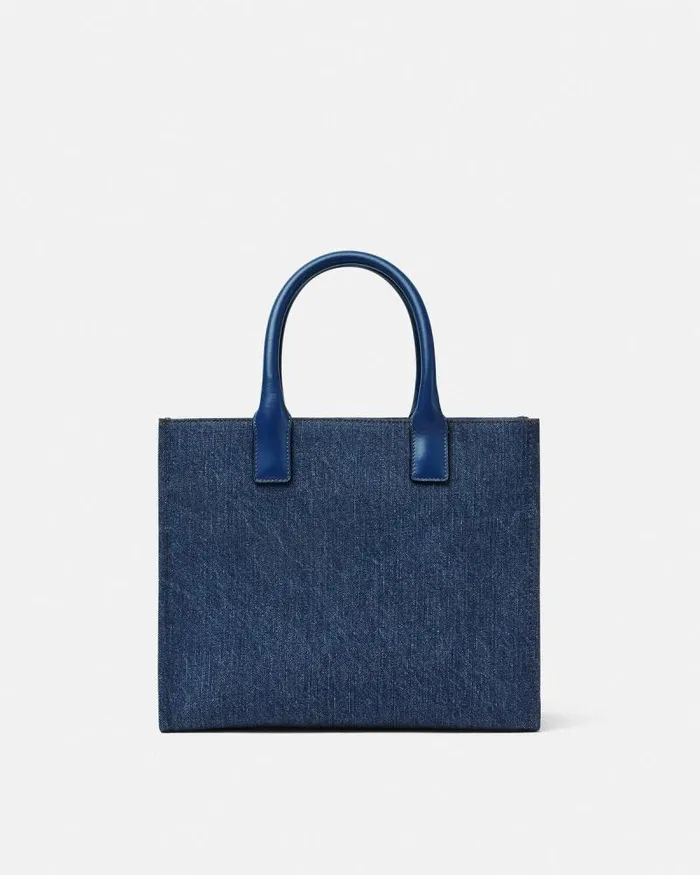 La Medusa Denim Small Tote Bag Blue Women Versace Totes