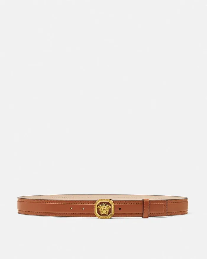 La Medusa Leather Belt 35 Cm Brown Men Versace Belts