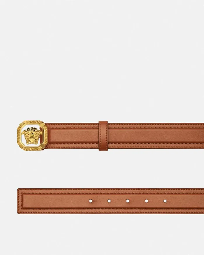 La Medusa Leather Belt 35 Cm Brown Men Versace Belts