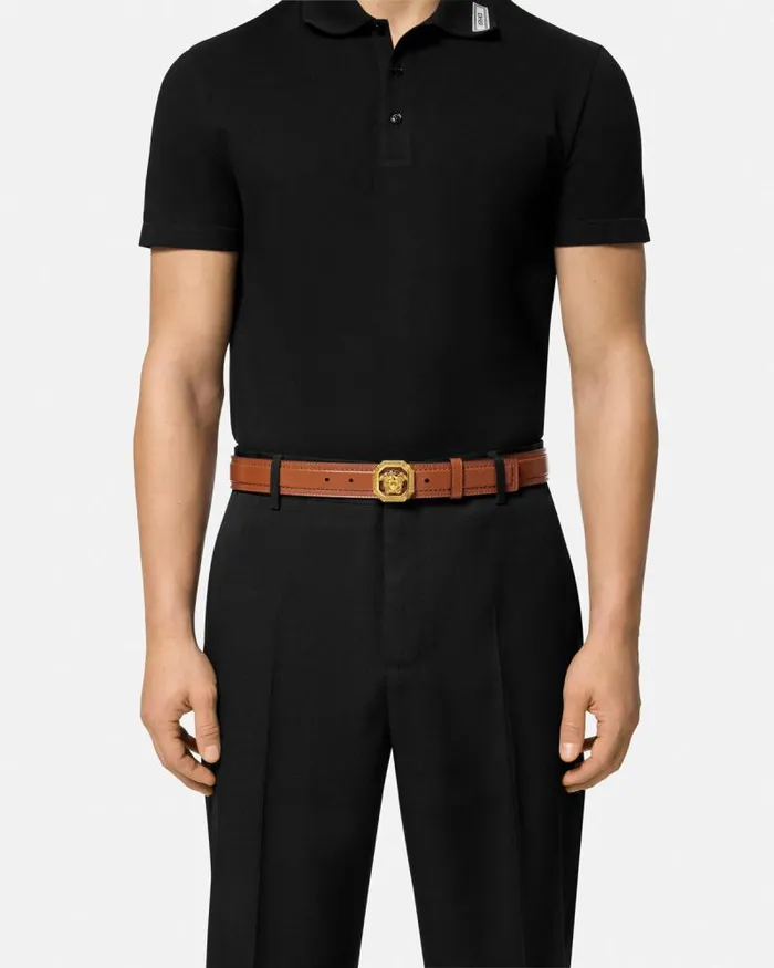La Medusa Leather Belt 35 Cm Brown Men Versace Belts