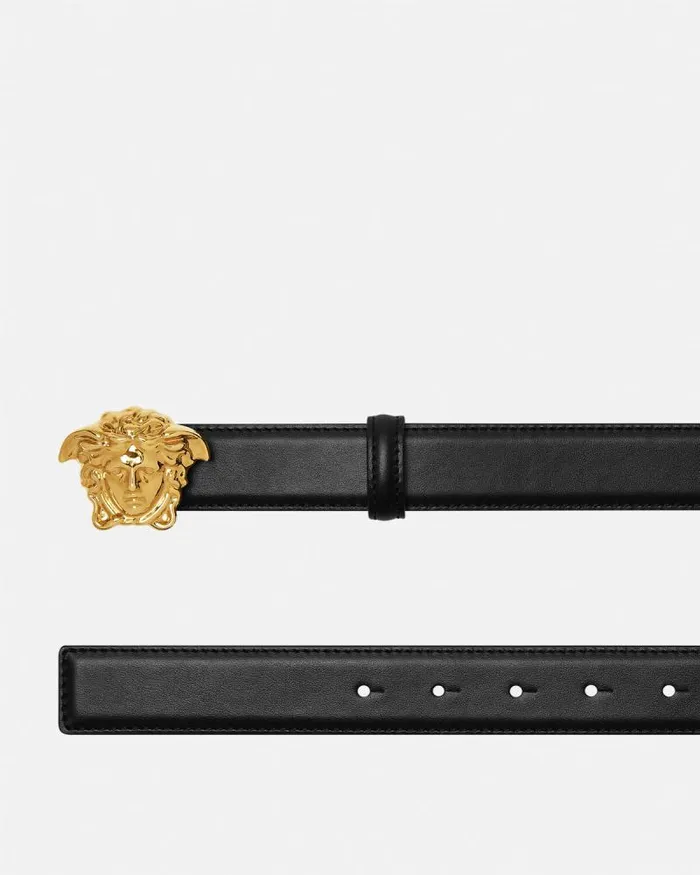 La Medusa Leather Belt 3 Cm Black Men Versace Belts
