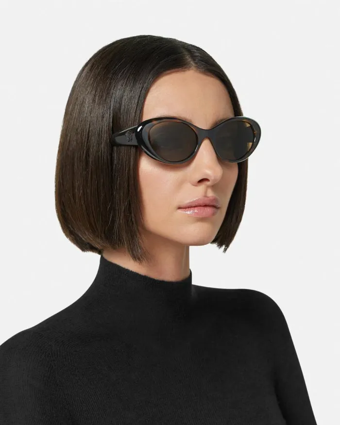 La Medusa Oval Sunglasses Havana Women Versace Sunglasses