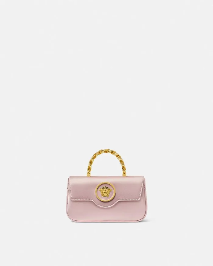 La Medusa Satin Mini Bag Light Pink Women Versace Top Handle