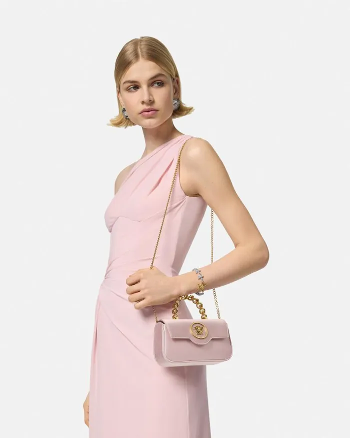 La Medusa Satin Mini Bag Light Pink Women Versace Top Handle