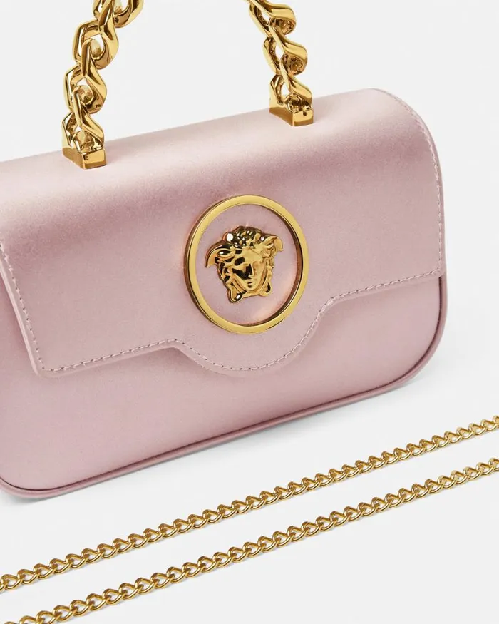 La Medusa Satin Mini Bag Light Pink Women Versace Top Handle