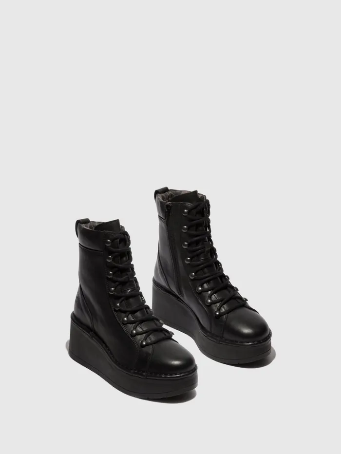 Laceup Ankle Boots HAND247FLY BLACK Women Fly London Ankle Boots
