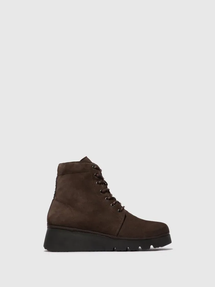 Laceup Ankle Boots PALL404FLY DK TAUPE Women Fly London Ankle Boots