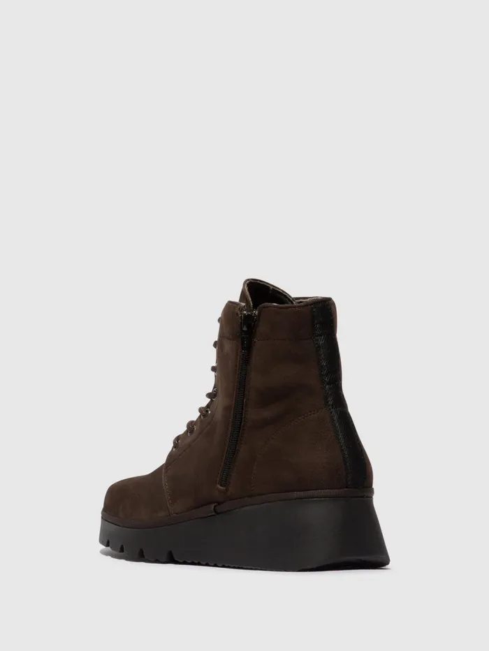 Laceup Ankle Boots PALL404FLY DK TAUPE Women Fly London Ankle Boots