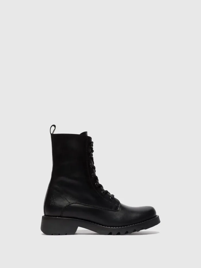 Laceup Ankle Boots REID893FLY BLACK ALL BLACK Women Fly London Ankle Boots