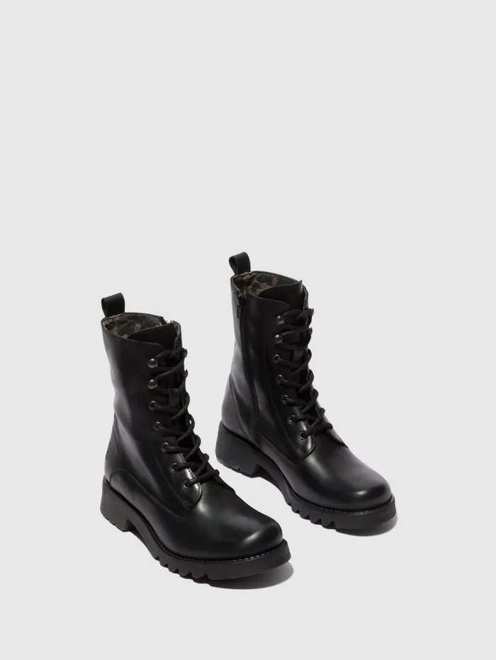 Laceup Ankle Boots REID893FLY BLACK ALL BLACK Women Fly London Ankle Boots