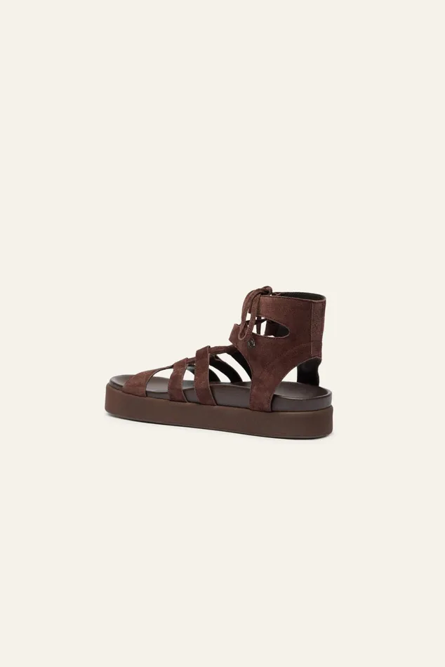 LaceUp Sandals Calea Brown Women Baandsh Shoes