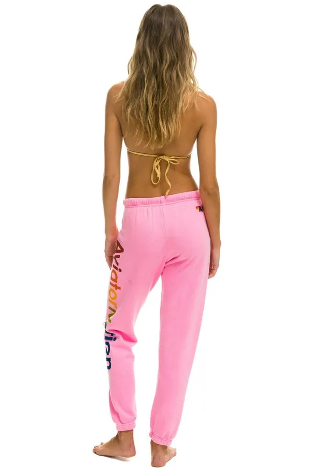 Laguna Beach Sweatpants 8211 Neon Pink Women Aviator Nation Sweatpants