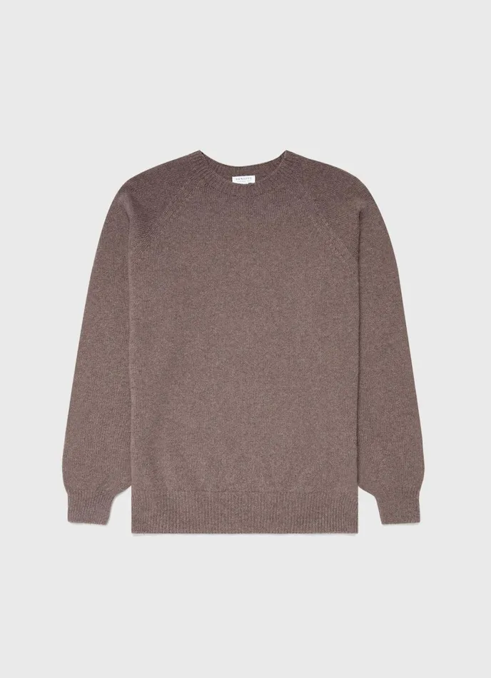 Lambswool Crew Neck Jumper Cedar Men SUNSPEL Knitwear