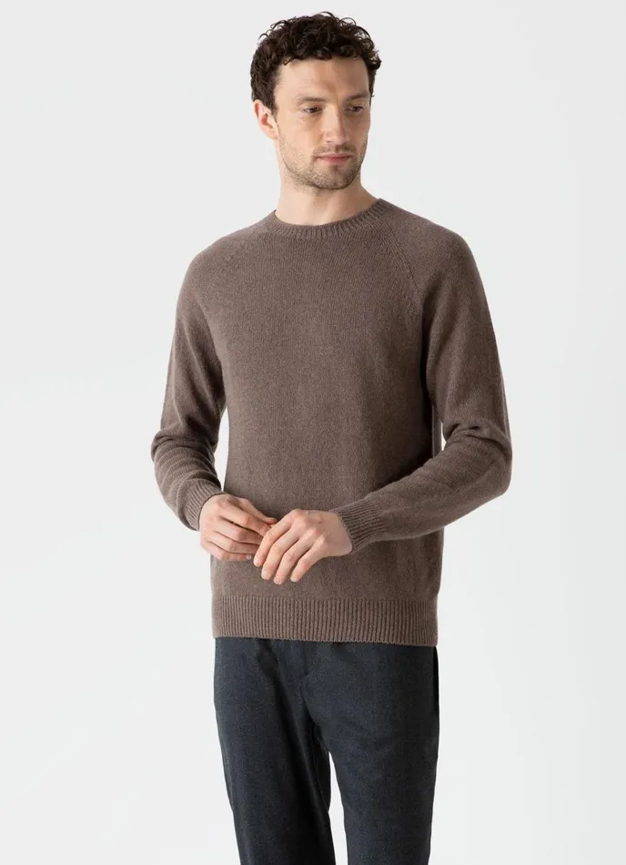 Lambswool Crew Neck Jumper Cedar Men SUNSPEL Knitwear