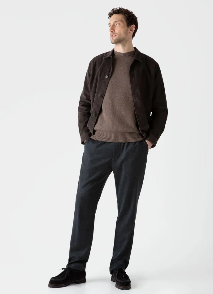 Lambswool Crew Neck Jumper Cedar Men SUNSPEL Knitwear