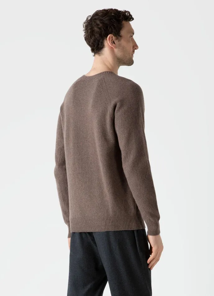 Lambswool Crew Neck Jumper Cedar Men SUNSPEL Knitwear