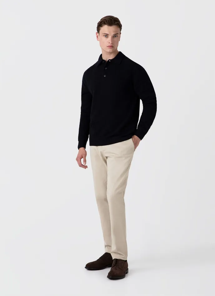 Lambswool Polo Shirt Dark Navy Mouline Polo Shirts ussunspel Men Lambswool Polo Shirt Dark Navy Mouline Polo Shirts ussunspel Men