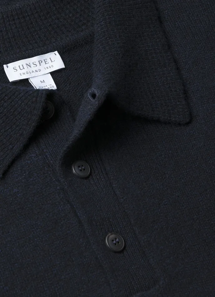 Lambswool Polo Shirt Dark Navy Mouline Polo Shirts ussunspel Men Lambswool Polo Shirt Dark Navy Mouline Polo Shirts ussunspel Men