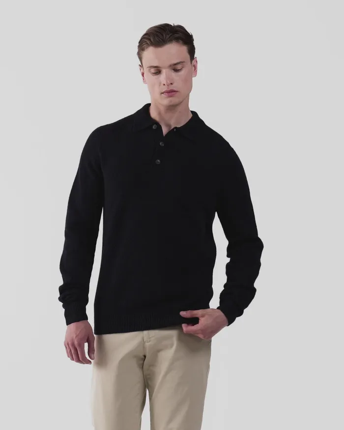 Lambswool Polo Shirt Dark Navy Mouline Polo Shirts ussunspel Men Lambswool Polo Shirt Dark Navy Mouline Polo Shirts ussunspel Men