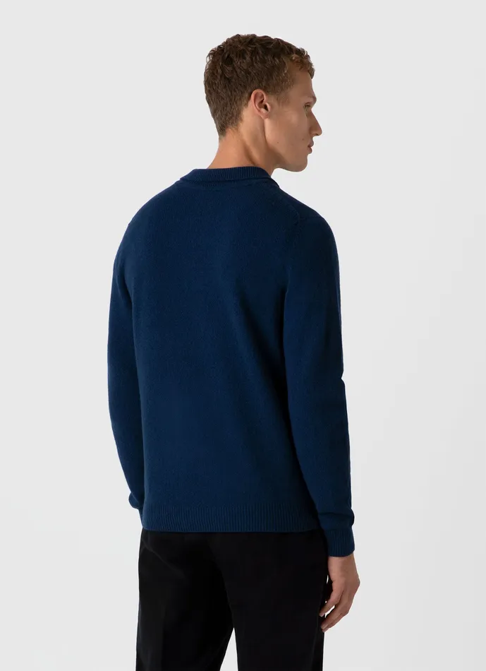 Lambswool Polo Shirt Naval Blue Men Polo Shirts ussunspel Lambswool Polo Shirt Naval Blue Men Polo Shirts ussunspel