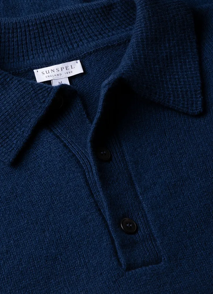 Lambswool Polo Shirt Naval Blue Men Polo Shirts ussunspel Lambswool Polo Shirt Naval Blue Men Polo Shirts ussunspel