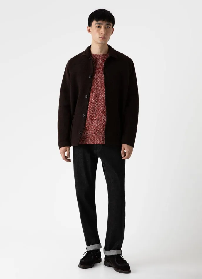 Lambswool Textured Jumper Magma Twist Men SUNSPEL Knitwear