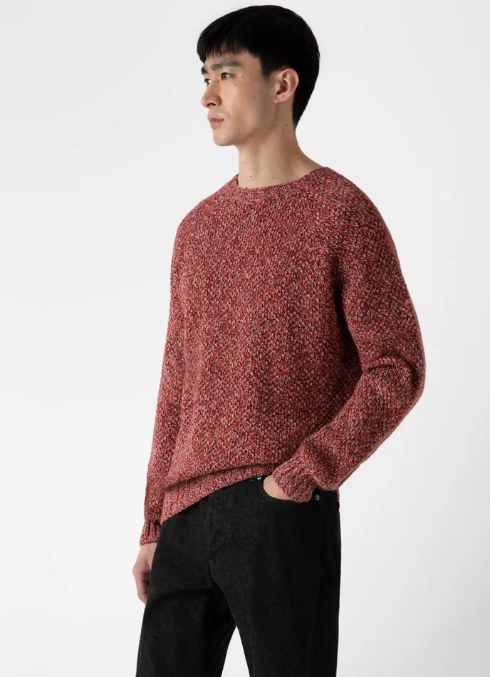 Lambswool Textured Jumper Magma Twist Men SUNSPEL Knitwear