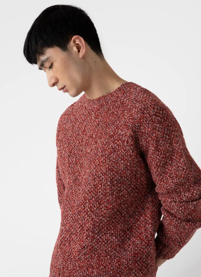 Lambswool Textured Jumper Magma Twist Men SUNSPEL Knitwear