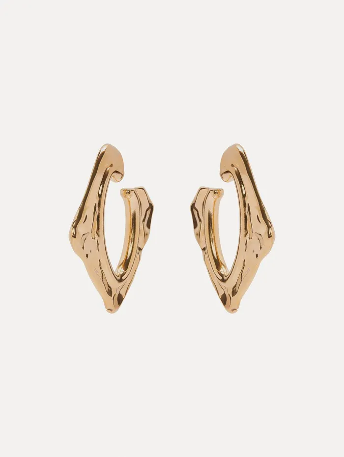 Large Abstract O Hoop Earrings Gold Women Oscar De La Renta Earrings Large Abstract O Hoop Earrings Gold Women Oscar De La Renta Earrings