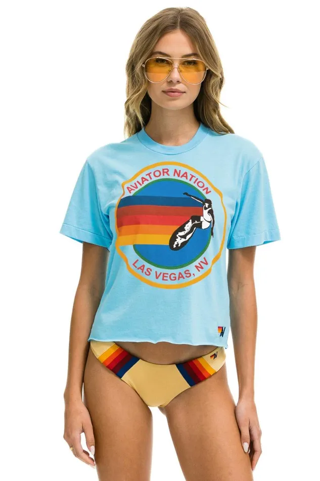Las Vegas Boyfriend Tee 8211 Sky Women Aviator Nation Tees