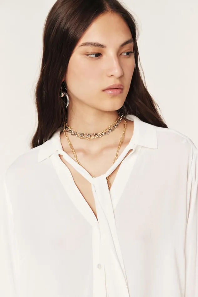 Lavaliere Shirt Moryane OffWhite Women Baandsh Tops and Shirts