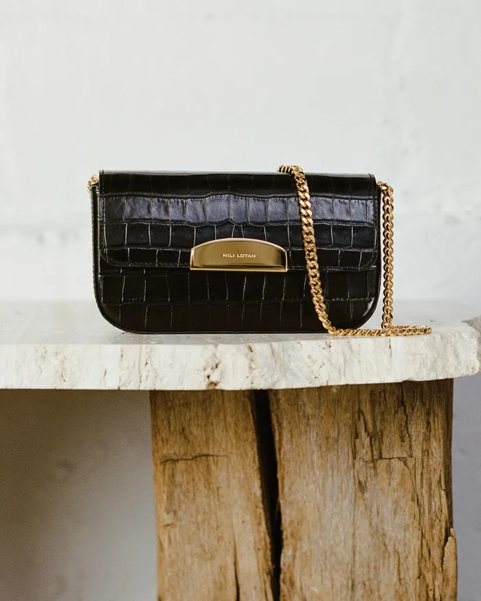 LE MIA CHAIN BAG Black And Gold Women Nili Lotan Handbags