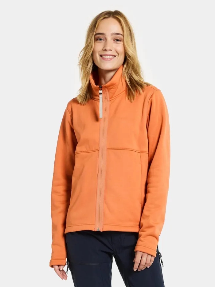 Leah Women039s Fullzip Faded Brique Women Didriksons Fleece and Midlayers