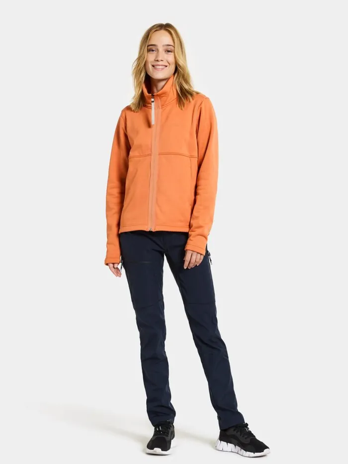 Leah Women039s Fullzip Faded Brique Women Didriksons Fleece and Midlayers