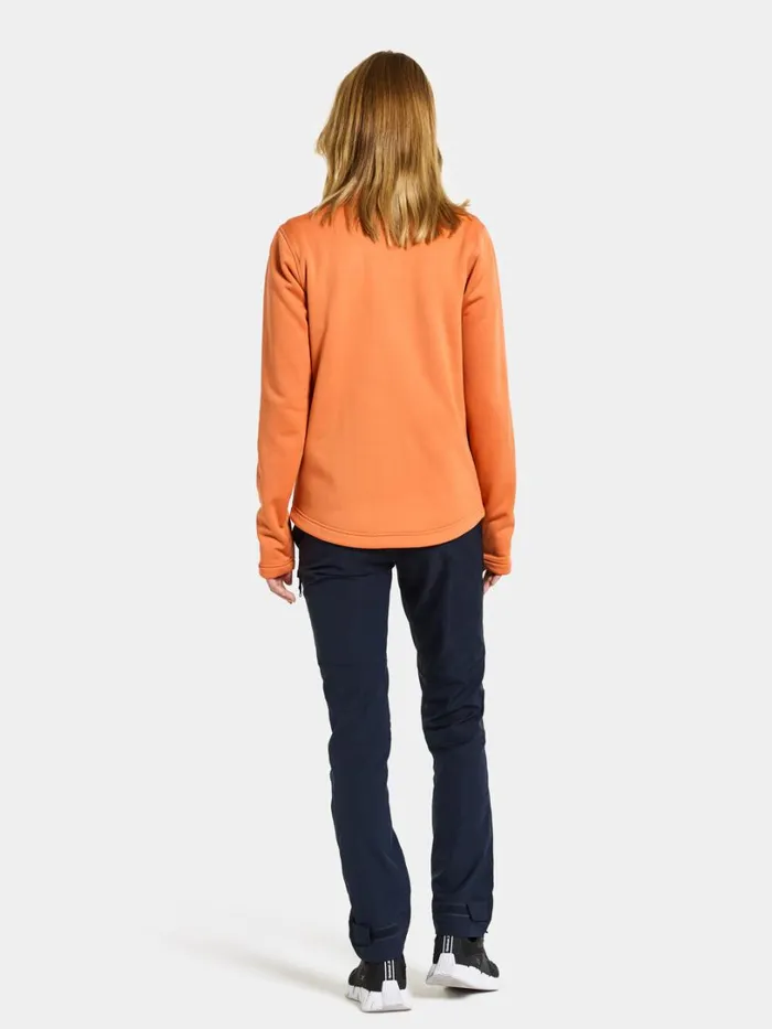 Leah Women039s Fullzip Faded Brique Women Didriksons Fleece and Midlayers