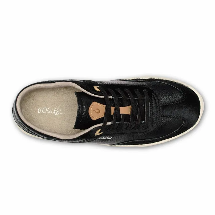 Leather Women Olukai Haupu Oho Leather Sneakers 8211 Black